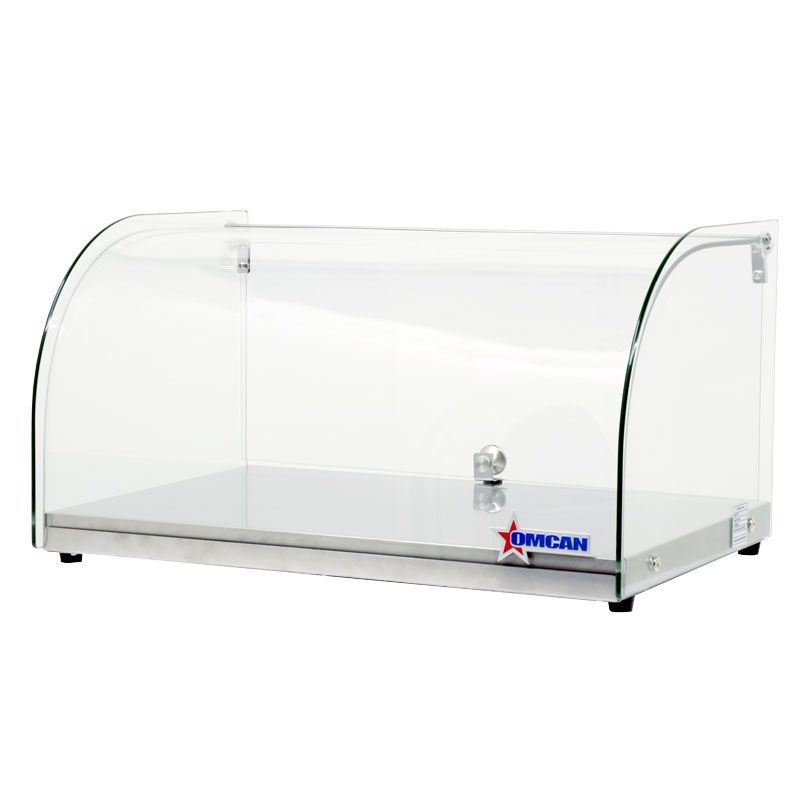 Omcan 44370, 22-inch Countertop Curved Front Glass Food Display Case, 25L Capacity