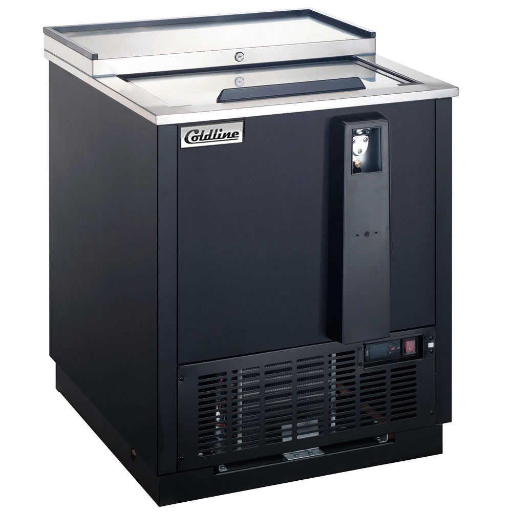 Coldline BBC-25, 25-Inch Horizontal Reach-In Black Bottle Cooler - 5 Cu. Ft.