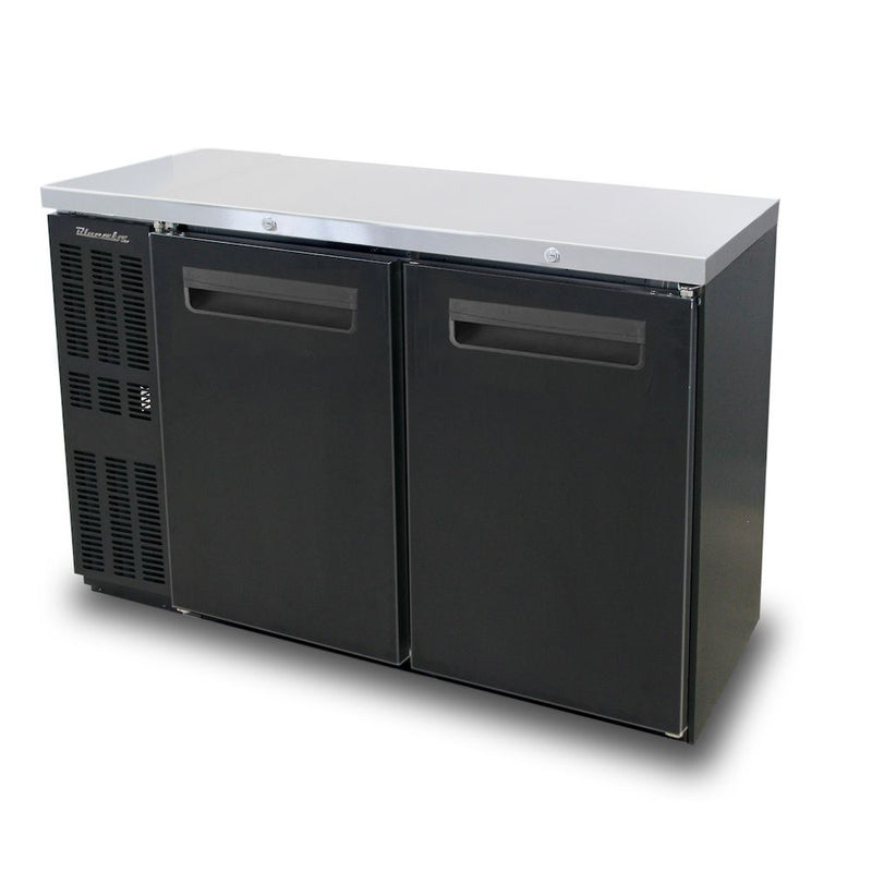 Blue Air BNB-48BT-HC, 48-inch 2 Solid Doors Black Narrow Back Bar and Beverage Cooler, 11.6 Cu. Ft.