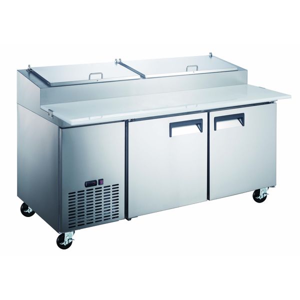 Admiral Craft GRPZ-2D, 71-inch 2 Solid Doors Grista Pizza Prep Table, 17 Cu.Ft.