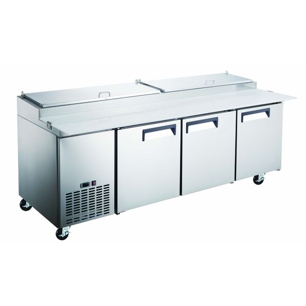 Admiral Craft GRPZ-3D, 92-inch 3 Solid Doors Grista Pizza Prep Table, 24 Cu.Ft.