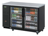Turbo Air TBB-2SGD-N 58.75-inch Underbar 2 Glass Doors Back Bar, Black Vinyl Exterior