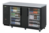 Turbo Air TBB-3SGD-N 69-inch Underbar 3 Glass Doors Back Bar, Black Vinyl Exterior