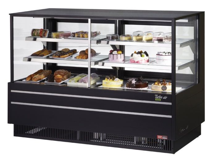 72-inch Glass Black Refrigerated Combo Bakery Case