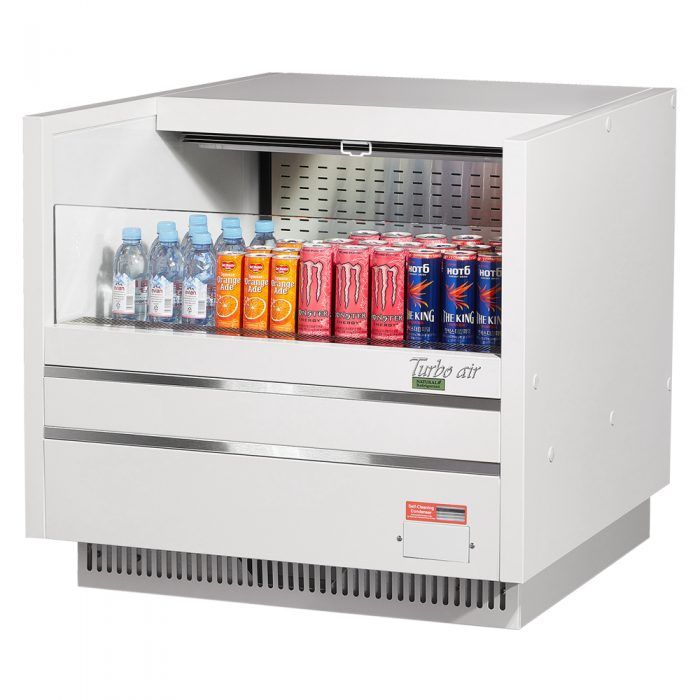 Turbo Air TOM-36UC-W-N, 36.25-inch White Horizontal Low Profile Open Display Case, Drop-in