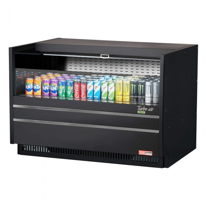 Turbo Air TOM-48UC-B-N, 48-inch Black Horizontal Low Profile Open Display Case, Drop-in