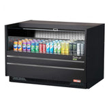 Turbo Air TOM-48UC-B-N, 48-inch Black Horizontal Low Profile Open Display Case, Drop-in