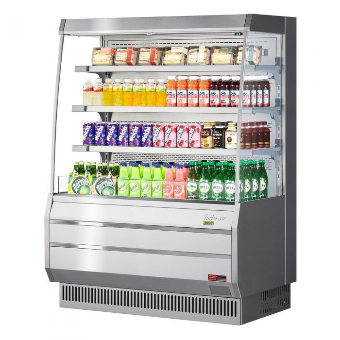 Turbo Air TOM-50MS-N, 50-inch Medium Open Display Vertical Merchandiser, Stainless Steel