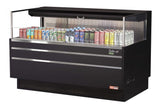 Turbo Air TOM-60L-UF-B-1S-N, 58-inch Horizontal Low Profile Black Open Display Case
