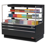 Turbo Air TOM-60L-UFD-B-3S-N, 58-inch 2 Shelf Low Profile Black Open Display Case, Rear Sliding Door