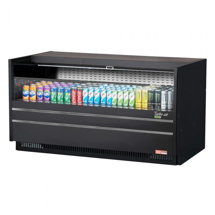 Turbo Air TOM-60UC-B-N 60-inch Low Profile Black Open Display Merchandiser, Solid Side Panel