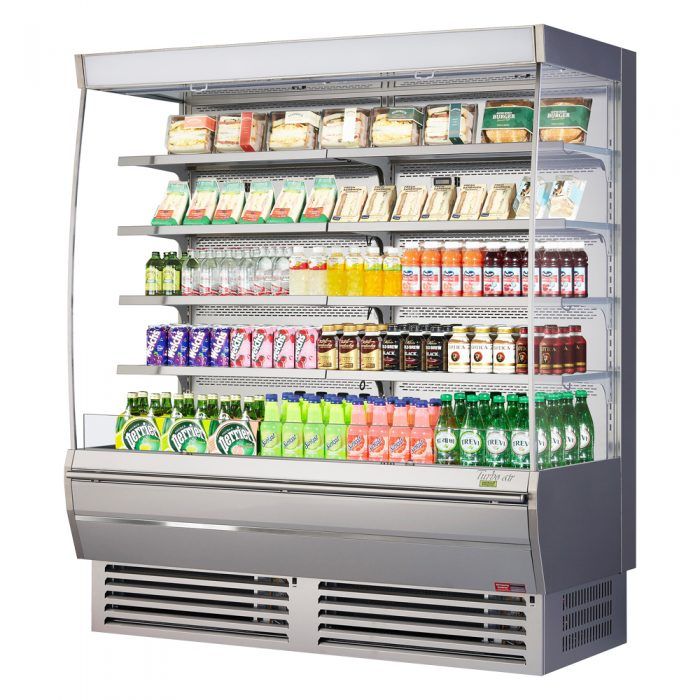 Turbo Air TOM-72DXS-N 69-Inch Stainless Steel Vertical Open Display Merchandiser, Extra Deep