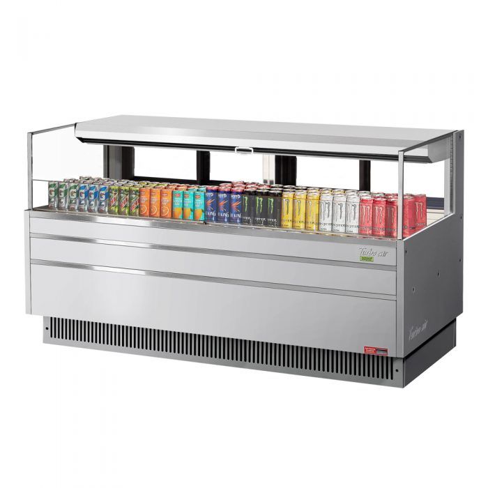 Turbo Air TOM-72L-UFD-S-1S-N, 71-inch Low Profile Open Display Case, Rear Sliding Door