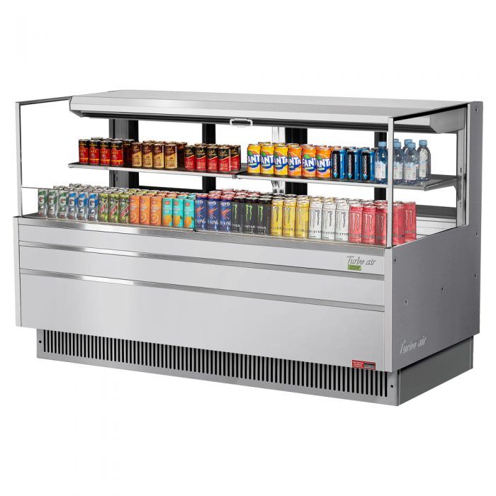 Turbo Air TOM-72L-UFD-S-2S-N, 71-inch 1 Shelf Low Profile Open Display Case, Rear Sliding Door