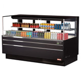 Turbo Air TOM-72L-UFD-B-2S-N, 71-inch 1 Shelf Low Profile Black Open Display Case, Rear Sliding Door