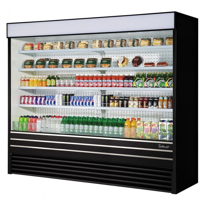 Turbo Air TOM-96EB-N 92-Inch Vertical Black Open Display Merchandiser, Air Curtain