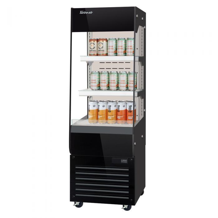 Turbo Air TOM20-60N-B 20-Inch Vertical Black Open Display Merchandiser, Slim-Line