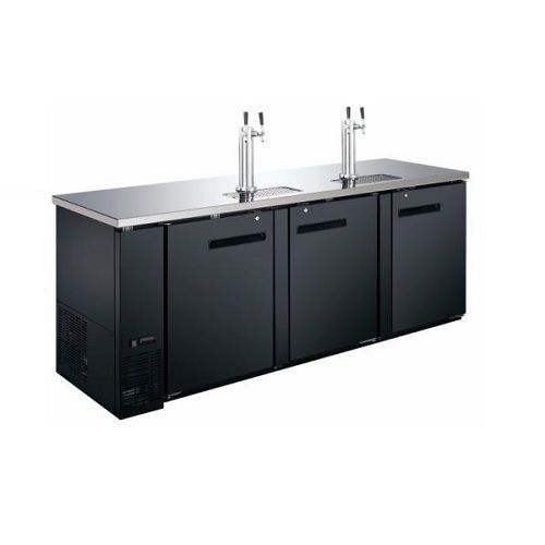 Admiral Craft USBD-9028/2, 90-inch Kegerator/Beer Dispenser with Double Tap Towers, 4 Kegs Capacity