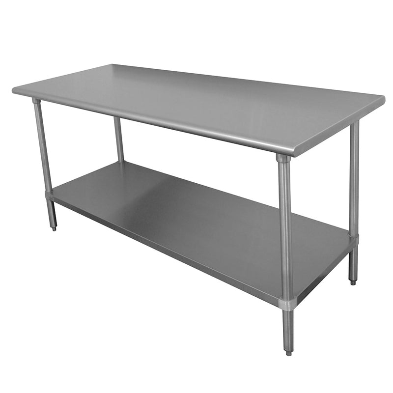 Advance Tabco ELAG-305 60" 16 ga Work Table w/ Undershelf & 430 Series Stainless Flat Top