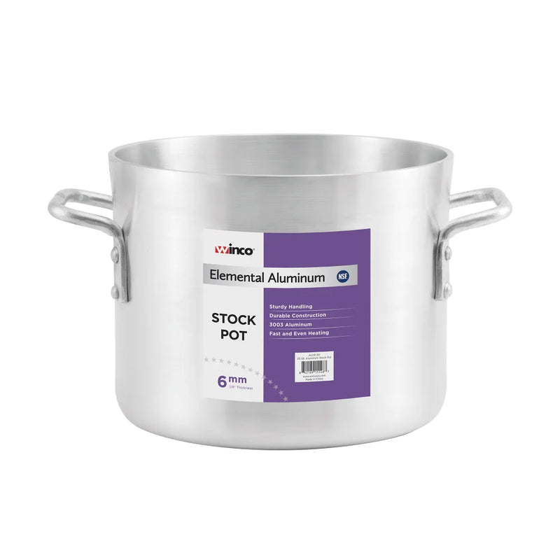 Winco ALHP-32 32 qt Aluminum Stock Pot