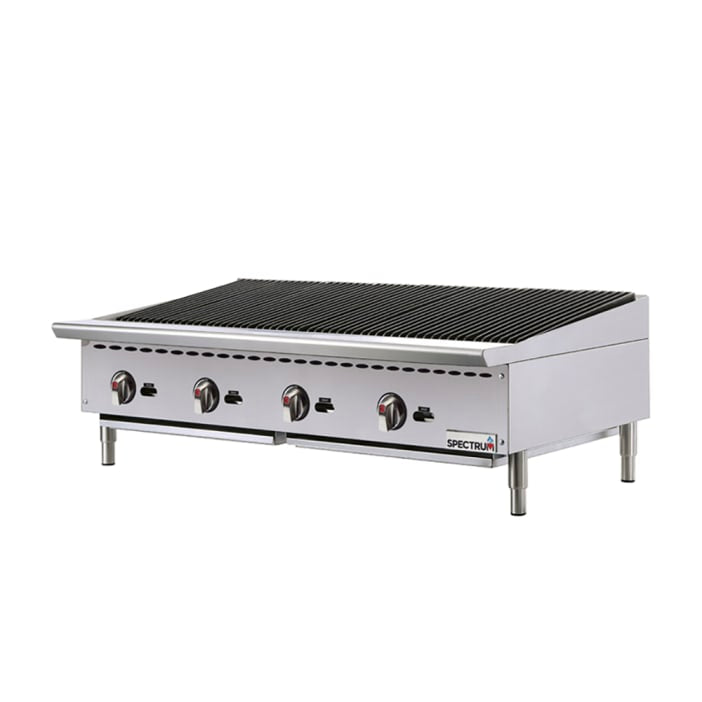 Winco NGCB-48R 48" Gas Charbroiler w/ Cast Iron Grates, Natural Gas, Convertible
