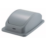 Winco PTCL-23 Rectangle Dome Trash Can Lid - Plastic, Gray