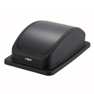 Winco PTCL-23B Rectangle Dome Trash Can Lid - Plastic, Brown