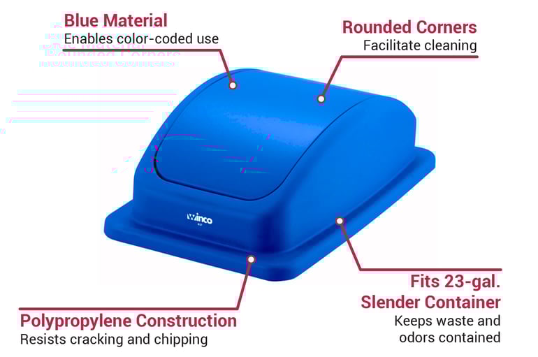 Winco PTCL-23L Cover for PTC-23L - Plastic, Blue