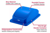 Winco PTCL-23L Cover for PTC-23L - Plastic, Blue