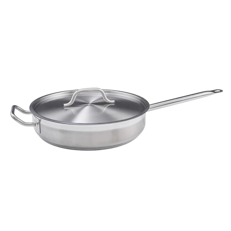 Winco SSET-7 14" Stainless Saute Pan, Induction Ready