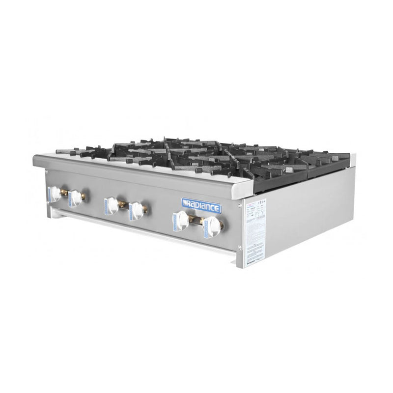 Turbo Air TAHP-36-6 36" Gas Hotplate w/ (6) Burners & Manual Controls, Natural Gas
