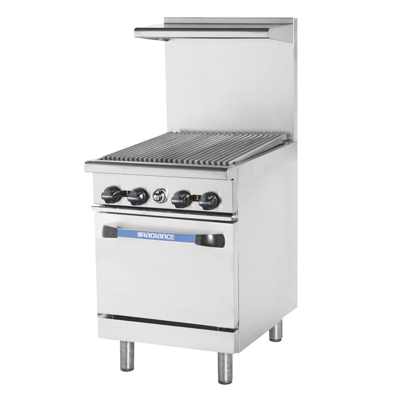 Turbo Air TAR-24RB 24" Gas Range w/ Full Charbroiler & Standard Oven, Natural Gas