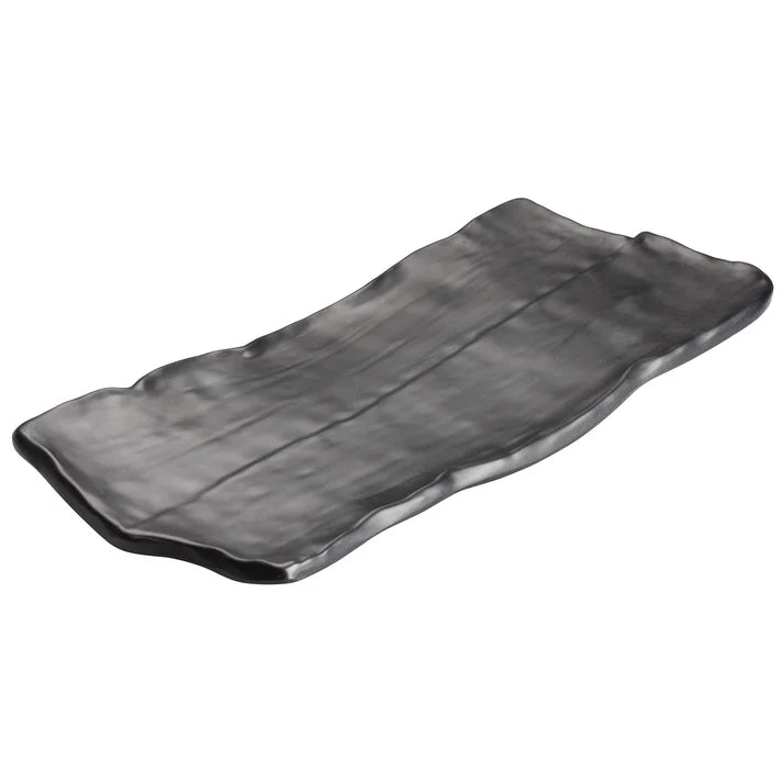 WDM019-303 - 14-1/2" x 6-3/8" Melamine Rectangular Platter, Black, 12pcs/case