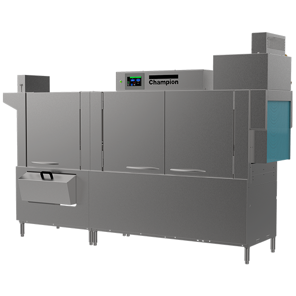 100 PRO High-Temperature Rack Conveyor Dishwashing Machines with Progressive Drive System and HMI Prodigy Controller.