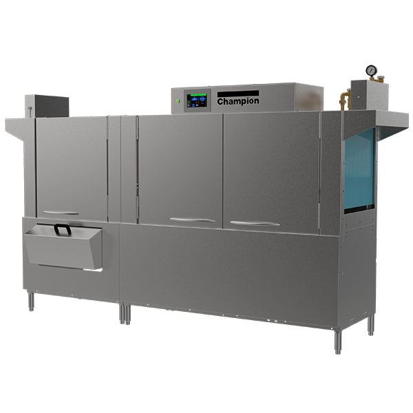 100 PRO High-Temperature Rack Conveyor Dishwashing Machines with Progressive Drive System and HMI Prodigy Controller.