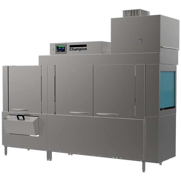 100 PRO-VHR High-Temperature Rack Conveyor Dishwashing Machines with Progressive Drive System and HMI Prodigy Controller.