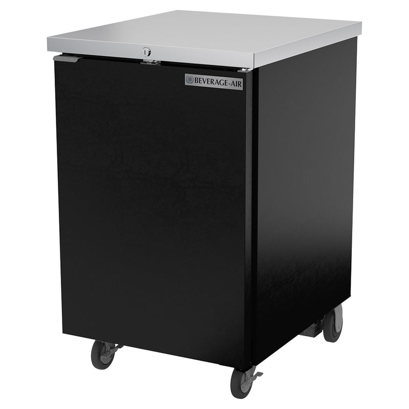 Beverage Air BB24HC-1-B 24" Bar Refrigerator - 1 Swinging Solid Door, Black, 115v