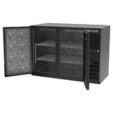 Beverage Air BB48HC-1-B 48" Bar Refrigerator - 2 Swinging Solid Doors, Black, 115v