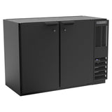 Beverage Air BB48HC-1-B 48" Bar Refrigerator - 2 Swinging Solid Doors, Black, 115v