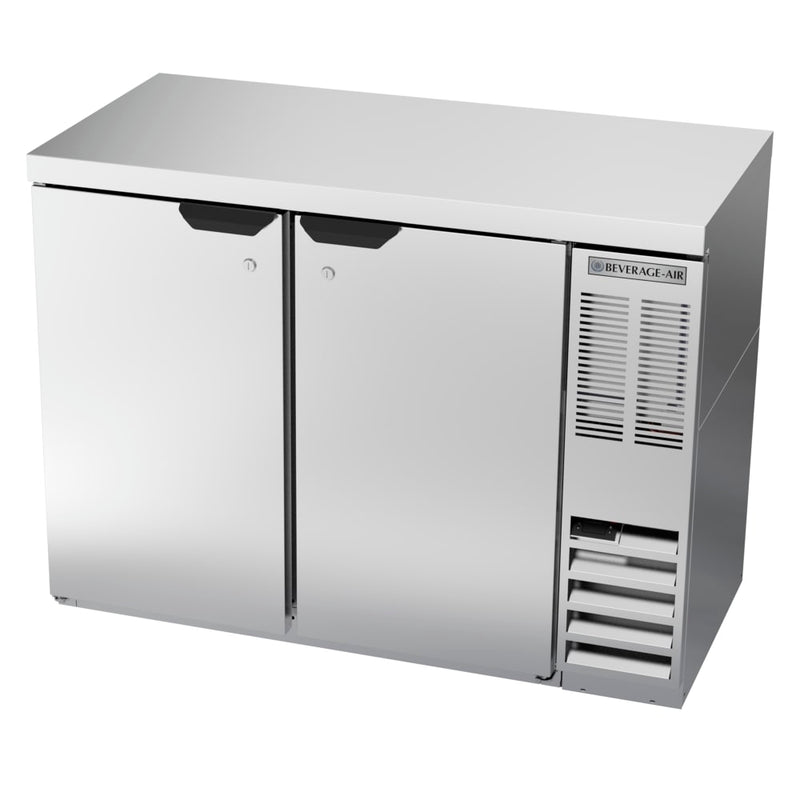 Beverage Air BB48HC-1-S-27 48" Bar Refrigerator - 2 Swinging Solid Doors, Stainless, 115v