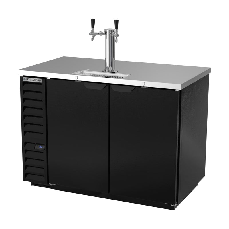 Beverage Air DD50HC-1-B 50 1/2" Kegerator Beer Dispenser w/ (2) Keg Capacity - (1) Column, Black, 115v