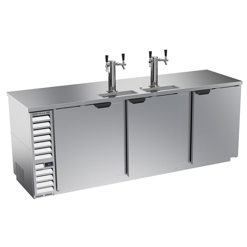 Beverage Air DD94HC-1-S 95" Kegerator Beer Dispenser w/ (5) Keg Capacity - (2) Column, Stainless, 115v