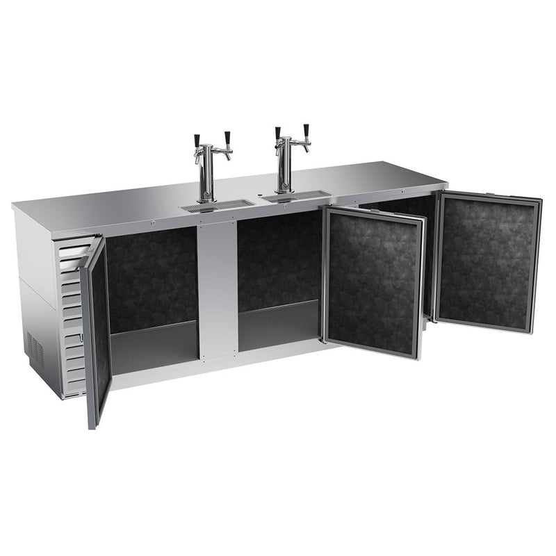 Beverage Air DD94HC-1-S 95" Kegerator Beer Dispenser w/ (5) Keg Capacity - (2) Column, Stainless, 115v