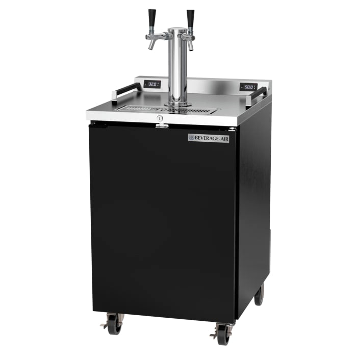 Beverage Air DZ24-1-B 24" Kegerator Beer Dispenser w/ (1) Keg Capacity - (1) Column, Black, 115v