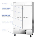 Beverage Air FB44HC-1S 47" Two Section Reach In Freezer, (2) Solid Doors, 115v