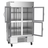 Beverage Air HBR44HC-1-HG 47" Two Section Reach In Refrigerator, (4) Left/Right Hinge Glass Doors, 115v