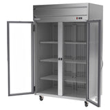 Beverage Air HR2HC-1G 52" Two Section Reach In Refrigerator, (2) Left/Right Hinge Glass Doors, 115v