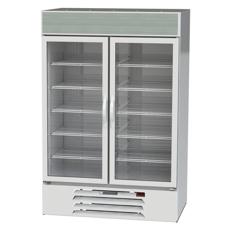 Beverage Air MMF49HC-1-W 52" Two Section Display Freezer w/ Swing Doors - Bottom Mount Compressor, White, 115v