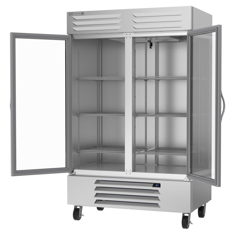 Beverage Air RB49HC-1G 52" Two Section Reach In Refrigerator, (2) Left/Right Hinge Glass Doors, 115v
