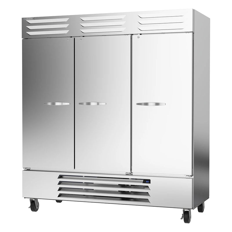 Beverage-Air RB72HC-1S 75" Three Section Reach In Refrigerator, (3) Left/Right Hinge Solid Doors, 115v